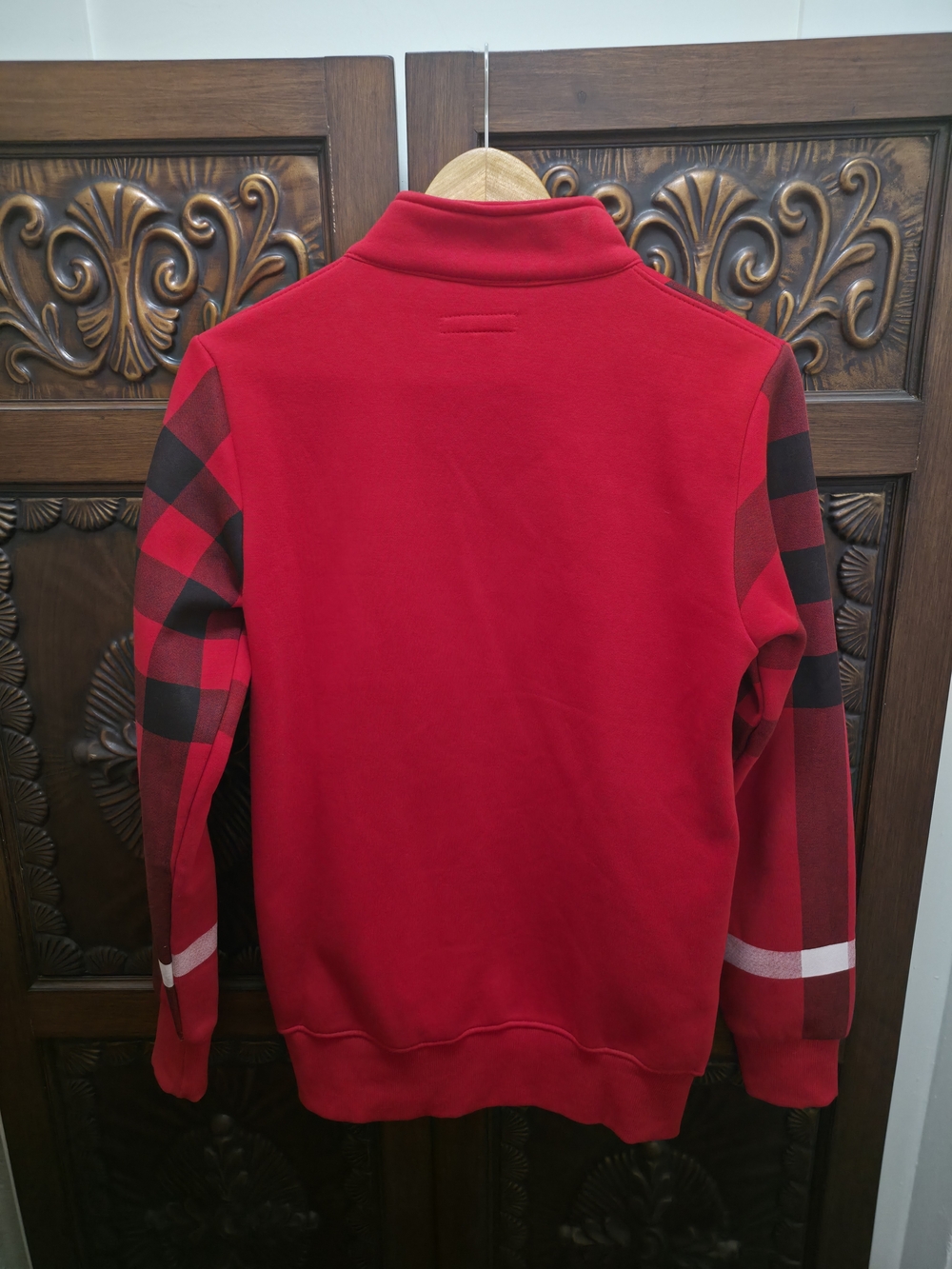 Burberry Deep Red Plaid Zip Jacket. - Picture 8 of 11